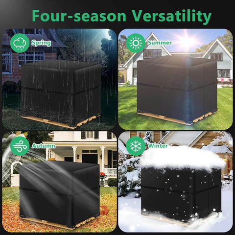 Zipper Pallet Cover 900D Heavy Duty Waterproof Pallet Cover Fits Large Pallets with Rip Proof Fade Resistant Fabric for all seasons.