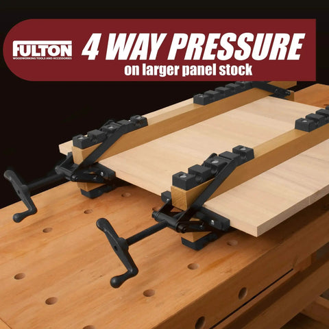 2 Pack Four Way Pressure Clamps for clamping panels from all directions ideal for woodworking projects by Peachtree Woodworking Supply
