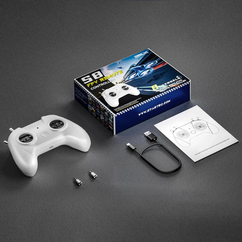 FPV Drone Simulator Controller For Beginners With 8 Channel Metal Joysticks And Dual Bearing Precision, Immersive Flight Experience, Compatible With Flight Simulator Programs DRL Liftoff Uncrashed VelociDrone Aerofly RC 10 Mode 2 White