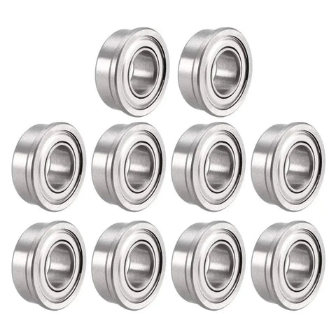 FR188ZZ Flanged Ball Bearing One Quarter Inch Bore One Half Inch Outer Diameter Three Sixteenth Inch Thick Double Shield Chrome Steel