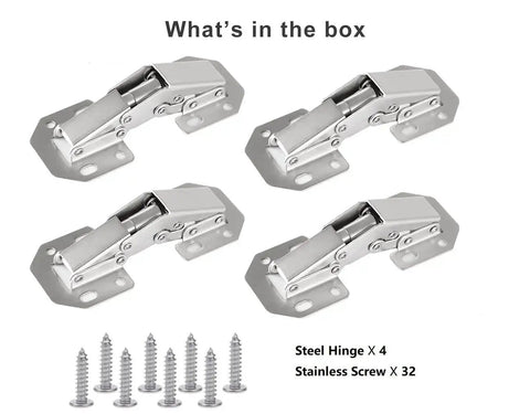 Hidden Frameless Cabinet Hinges 4 Pack DOBOGA Concealed 90 Degree Surface Mount Hinges with screws