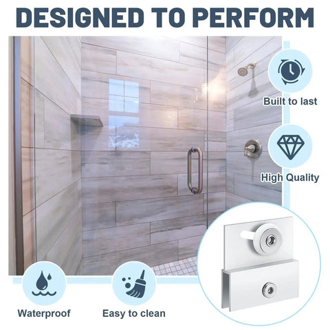 Bathroom with frameless glass shower and Four Pcs M 6054 Frameless Shower Door Rollers With Adjustable Top Bracket