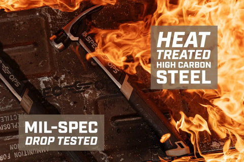 Framing Hammer 22 Oz Rip Claw Smooth Face With Shock Absorbing Grip ballistically balanced on flaming surface