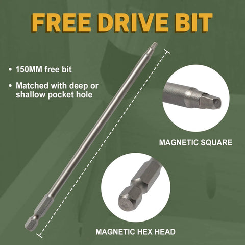 150MM drive bit for Pocket Hole Screws 1-1/4 Inch, 600 PCS Interior Pocket Screw #8 x 1-1/4, coarse thread, washer head, zinc plated.