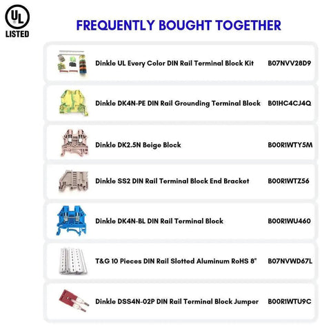 Effortlessly link modules on standard DIN rails with this 12 inch slotted aluminum connector kit, as seen in product suggestions image.