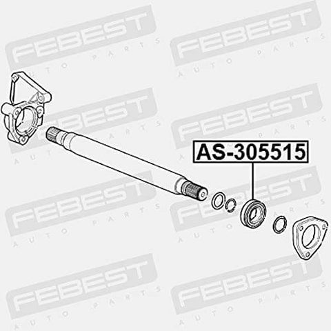 Illustration of Ball Bearing For Front Drive Shaft 30 X 55 X 15.5 Mm OEM Replacement AS 305515 24460143 with parts diagram