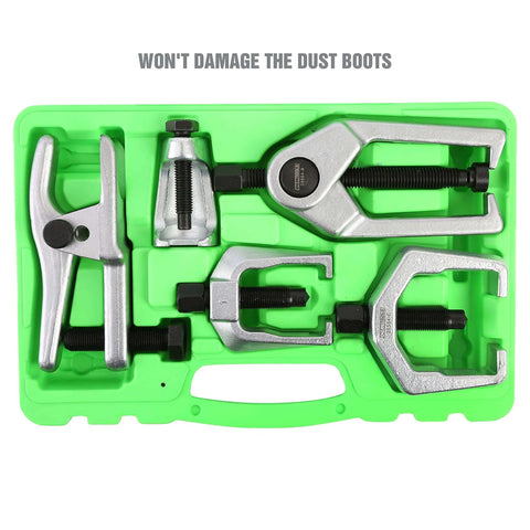 26554 Front End Service Kit with Pitman Arm Puller, Ball Joint Separator, and Tie Rod Removal tools in green case