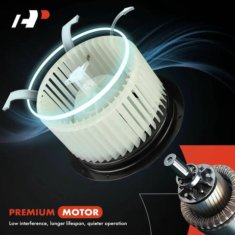 Front Side Brushless HVAC Blower Motor For Toyota Sequoia 2008 To 2022 And Sienna 2011 To 2020, motor assembly image.
