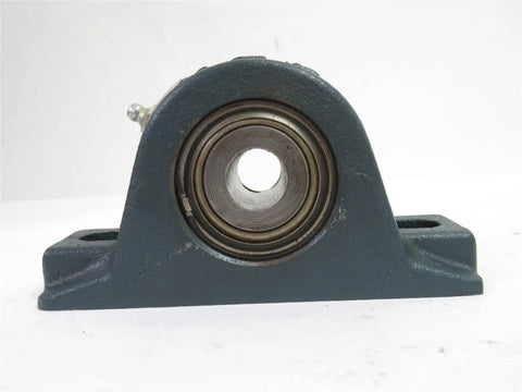 Front view of Rugged Cast Iron Spherical Roller Pillow Block Bearing With Two Bolt Mount And Set Screw Locking Collar Clearance Seal