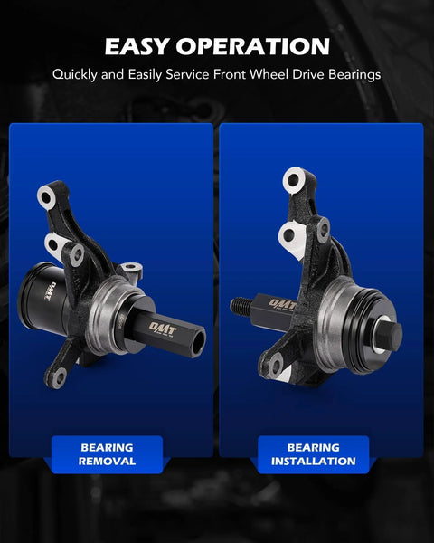 Bearing removal and installation with the 34pc Ball Joint & Wheel Bearing Press Kit, Front Wheel Drive Bearing Puller Tool Set for 2WD 4WD Car.