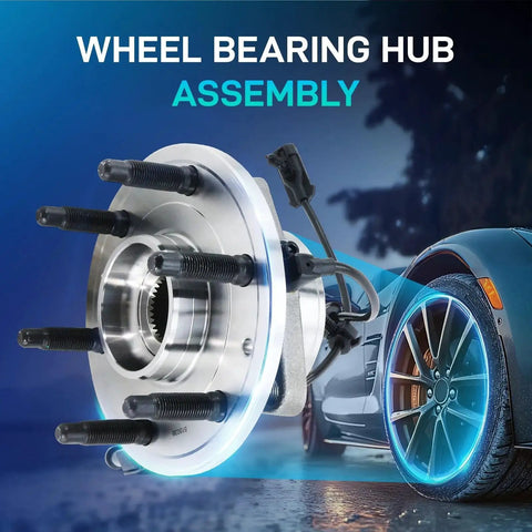 Front 4WD Wheel Bearing And Hub Assembly With ABS For 4x4 Silverado 1500 Tahoe Sierra with car wheel shown