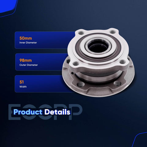 Beefed Up Front Wheel Hub Bearing Assembly 513305 For BMW X5 2007 Through 2018 And X6 2008 Through 2018 shown with dimensions