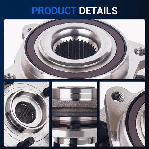 Front Wheel Hub And Bearing Assembly With ABS Encoder For Chrysler 200 2011 2014 Sebring Cirrus 2007 2010 Dodge Avenger 2008 2014 5 Lug Front Axle Replacement Part showing detailed close-up views of the component.