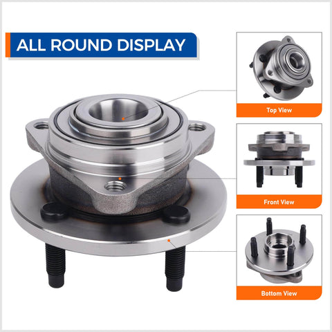 2 Pack Front Wheel Hub Bearing Assembly 513205 For 2005 To 2010 Chevy Cobalt, 2007 To 2009 Pontiac G5, multi-view display