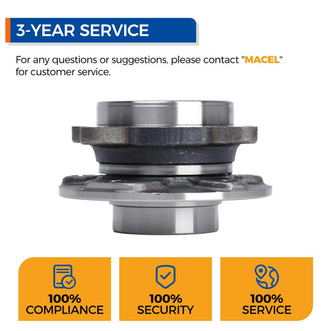 Side view of Two Piece Front Wheel Hub And Bearing Assembly 513348 For 2015 2016 Chrysler 200 And 2013 2016 Dodge Dart