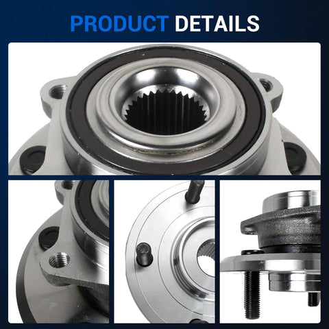 Close-up details of 2-Pack Front Wheel Bearing And Hub Assembly For Dodge Journey 2009-2020 5 Lug With ABS Drop-In Replacement.