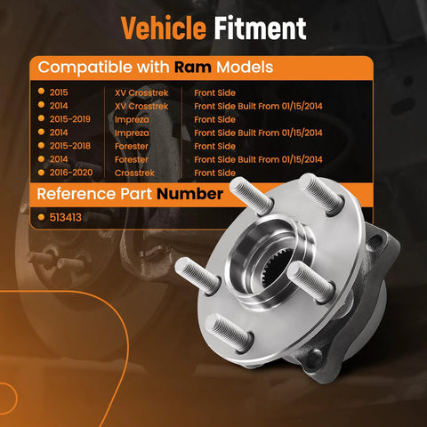 Front Wheel Bearing And Hub Assembly For Subaru Forester 2012 2017, Crosstrek 2016 2024, Impreza 2012 2018, XV GP 2012 2016