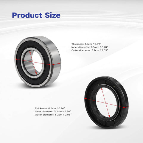 Front Wheel Bearing Seal Kit Compatible With Suzuki Street And Sport Bikes Including DL1000 V Strom GSX R1000 GSX R750 GSX R600 M109R SV1000 TL1000 And More OEM Grade Seal Kit For Easy Install And Long Lasting Protection with visible size dimensions