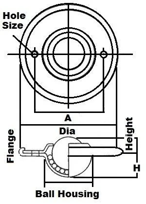 FSBT-1 1/2 CS/SS Ball Transfer 1-1/2 Main Ball Ball Transfer Units - VXB Ball Bearings