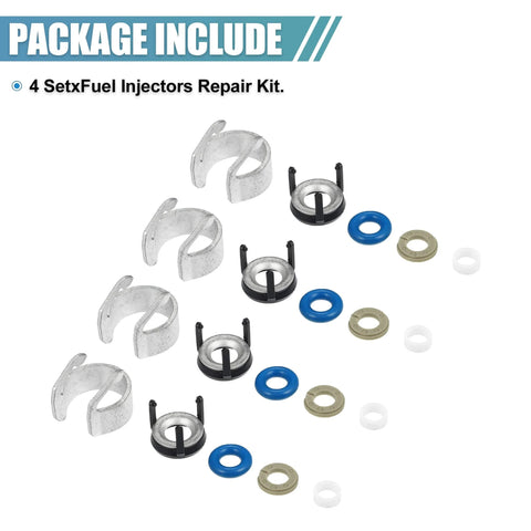 4 Piece Fuel Injector Seal Repair O Ring Kit With 06H998907A 06J998907 06G998907 for VW and Audi components displayed