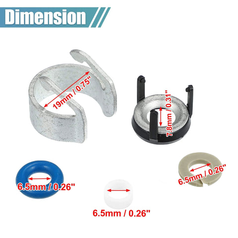 Dimensions of the 4 Piece Fuel Injector Seal Repair O Ring Kit With 06H998907A 06J998907 06G998907 for VW Beetle Audi.