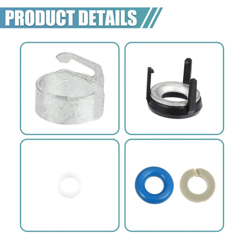 4 Piece Fuel Injector Seal Repair O Ring Kit With 06H998907A 06J998907 06G998907 showing metal clips and colored seals