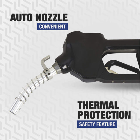 Roughneck Heavy-Duty Fuel Transfer Pump - 15 GPM, 120 Volt AC, Auto Nozzle shown with thermal protection feature