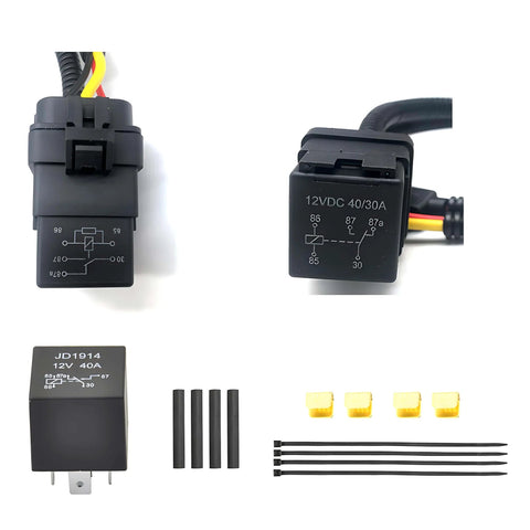 Fuel Pump Relay Wiring Kit For 2011-2013 Jeep Grand Cherokee, Dodge Ram 1500, Durango, Grand Caravan, Town And Country - components displayed.