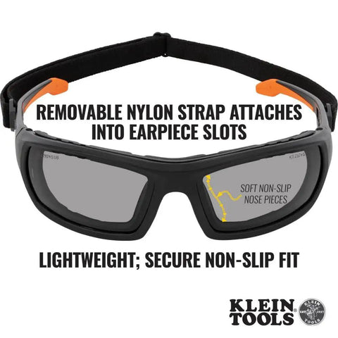 Full Frame Gasket Safety Glasses With Foam Seal Anti Fog UV Scratch Resistant, nylon strap and non-slip fit