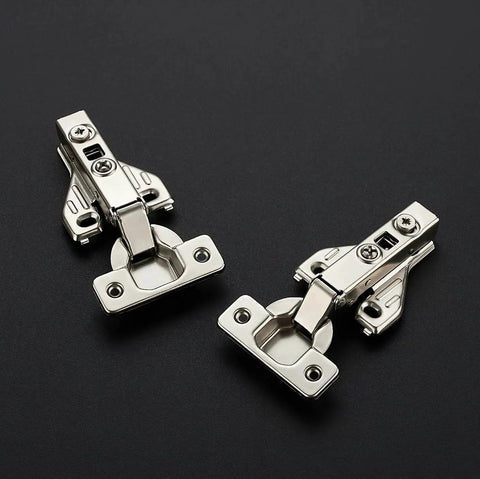 Full Overlay Cabinet Door Hinges With Soft Close Damper shown in two packs, includes mounting screws for face frame kitchen cabinets