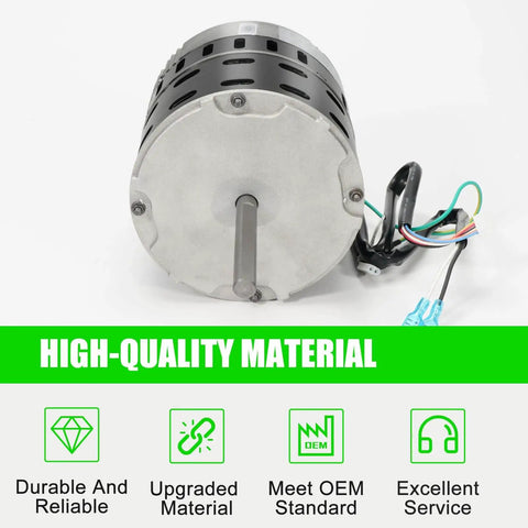 Front view of Furnace Blower Motor Half Horsepower 208 To 230 Volt 1050 RPM For Intertherm E7 Furnaces And Compatible Brands.