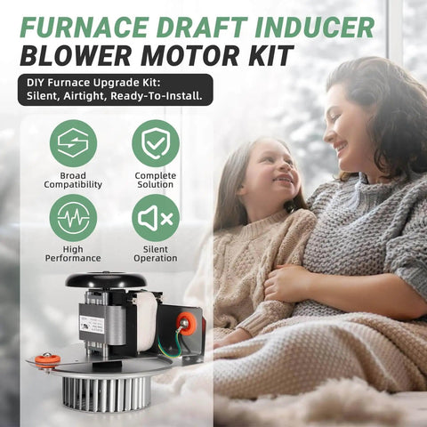 Must Have Durable Furnace Draft Inducer Motor Kit For Bryant Carrier Jakel With Blower Wheel And Mounting Bracket Replacement J238-150-1571 HC21ZE117 VORGENS 318984-753 shown with product details next to family.