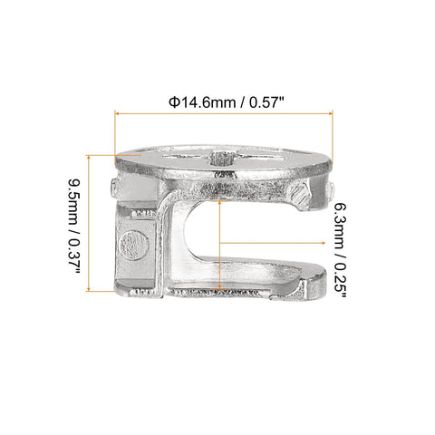 Cam Lock Nut for Furniture, 12pcs 14.6x9.5mm Joint Connector Locking Nuts Furniture Connecting Cam Fittings, side view with measurements