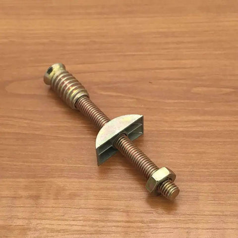 Four In One M8 Panel Furniture Connectors Kit Six Pieces For Wardrobe Table And Bed Assembly With 100 Mm Bolts Nuts And Half Moon Spacers Heavy Duty Iron Alloy Hardware