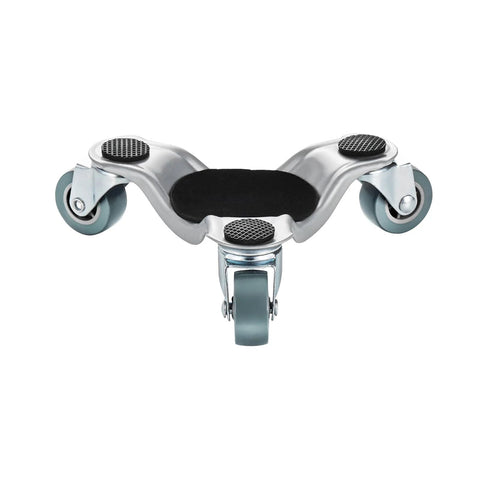 ✝️ Furniture Dolly, 4 Pack 6-Inch Steel Tri-Dolly with 360° PP Swivel Wheels and Non-Slip Cap, 3 Wheels Furniture Lift Mover Tool
