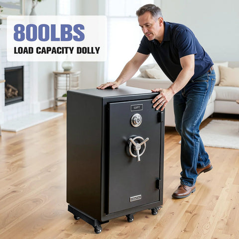 Man using Furniture Dolly with 6 Swivel Casters, Expandable Moving Dolly, 24in-12in Furniture Movers with Wheels, max 800LBS capacity