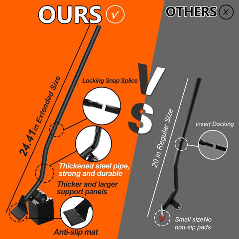 Comparison of heavy-duty furniture dolly with removable center pad and TPR wheels vs standard dolly, highlighting size and durability