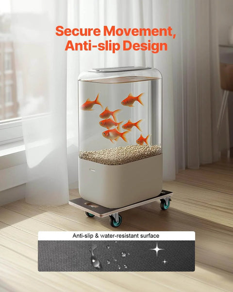 Fish tank on Furniture Dolly, 551 lbs Load Capacity, 4 TPR Silent Wheels, Rectangle Multifunctional Flat Dolly for smooth movement.