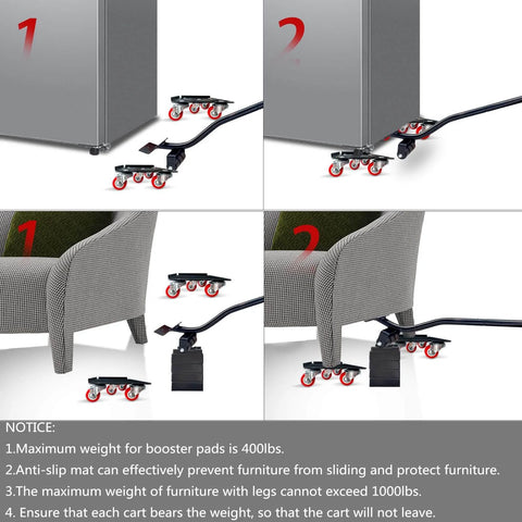 ✝️ Furniture Dolly Movers with 5 Wheels, Furniture Sliders Lifters Tool Set for Moving Heavy Duty, furniture under sofa and fridge