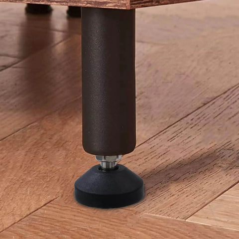 Heavy Duty Furniture Glide Swivel Leveling Mounts 2 Inch Adjustable Feet under a table on wood floor