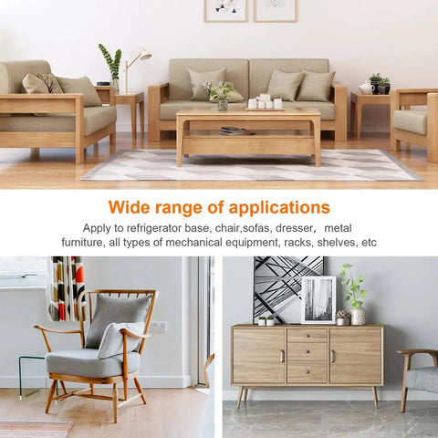 Living room setup showcasing furniture supported by Beefy And Adjustable Furniture Levelers Three Eighths Inch UNC Thread Feet.