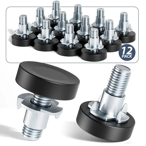 12 Pack Furniture Leveling Feet With T Nuts One Quarter Inch 20 UNC Thread Adjustable Levelers for Tables Chairs MROCO