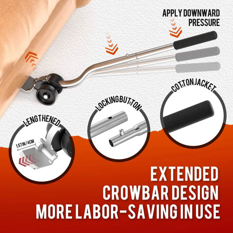 Extended crowbar with locking button and cotton jacket for Furniture Mover Ultra Plus with 10 Wheels – All-New Double-Wheel Design, Full Carbon Steel Heavy Duty Dolly