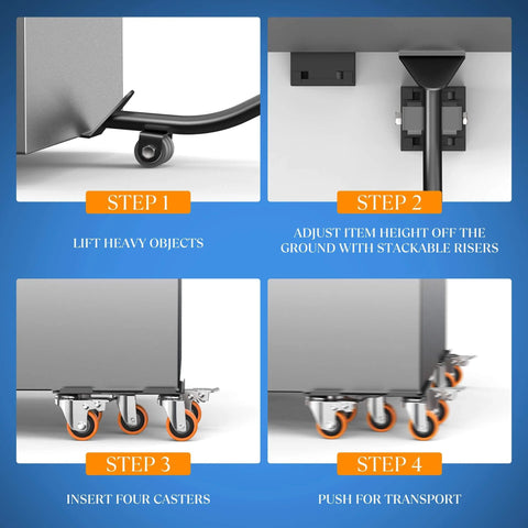 Step-by-step instructions for using 2000 lb heavy duty furniture movers with wheels and moving dolly set