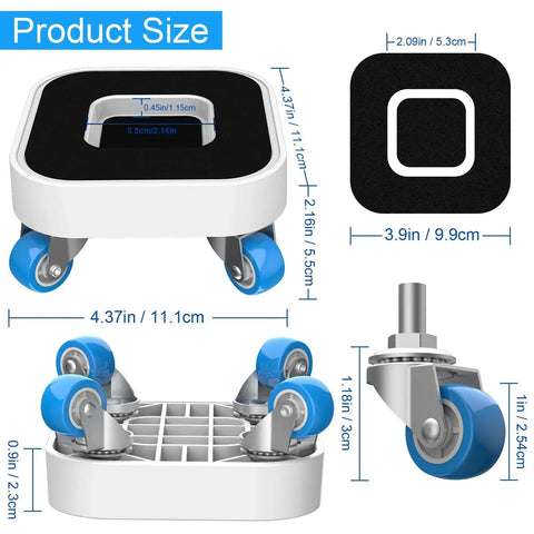 Dimensions and features of Heavy Duty Furniture Sliders With Wheels 360 Degree Rotatable Movers Dolly For Moving Sofa Bed