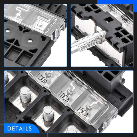 Close-up of Durango And Grand Cherokee Fuse Block Replacement Kit, 12V Power Distribution Module, heavy-duty plastic housing details