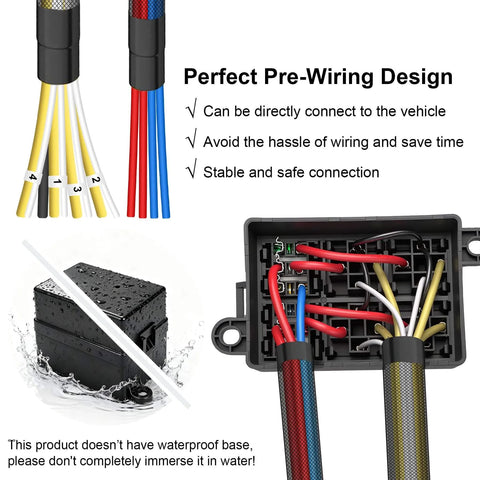 12V Prewired Fuse Relay Box Kit With Four 40A Relays And Six ATC ATO Blade Fuses For Cars Trucks Boats Jeeps Marine Plug And Play