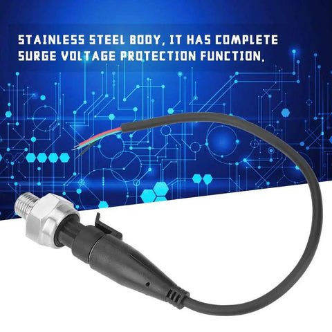 High Accuracy G1/4 Stainless Steel Pressure Transducer Sensor For Water Gas Oil 0-80 PSI, 5V Input, Surge Protection