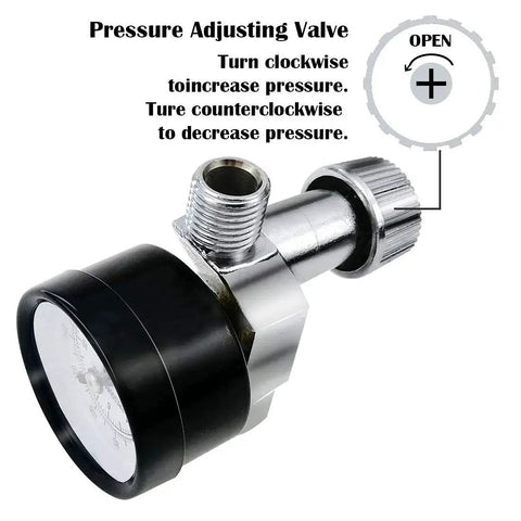 Water Pressure Regulator Valve With Gauge For G One Quarter Inlet And Outlet Adjustable Reducer Zinc Alloy Construction