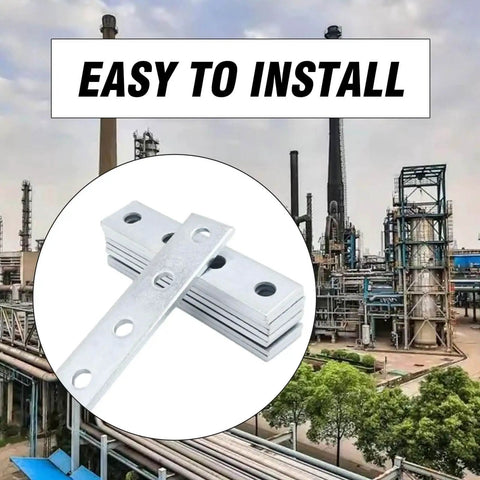 Stack of 9 Pcs 4 Hole Flat Plate Connector Bracket Galvanized Steel Compatible With 1/2 Inch Bolt In 1 5/8 Inch Strut Channel